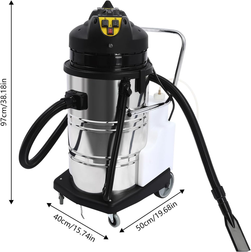 2110W 80L Portable Carpet Cleaner Machine, 3 in 1 Carpet Spraying Floor Brush Cleaner Extractor Upholstery Wet Dry Vacuum Cleaner, Portable Carpet & Upholstery Spot Cleaner for Hotels, Offices