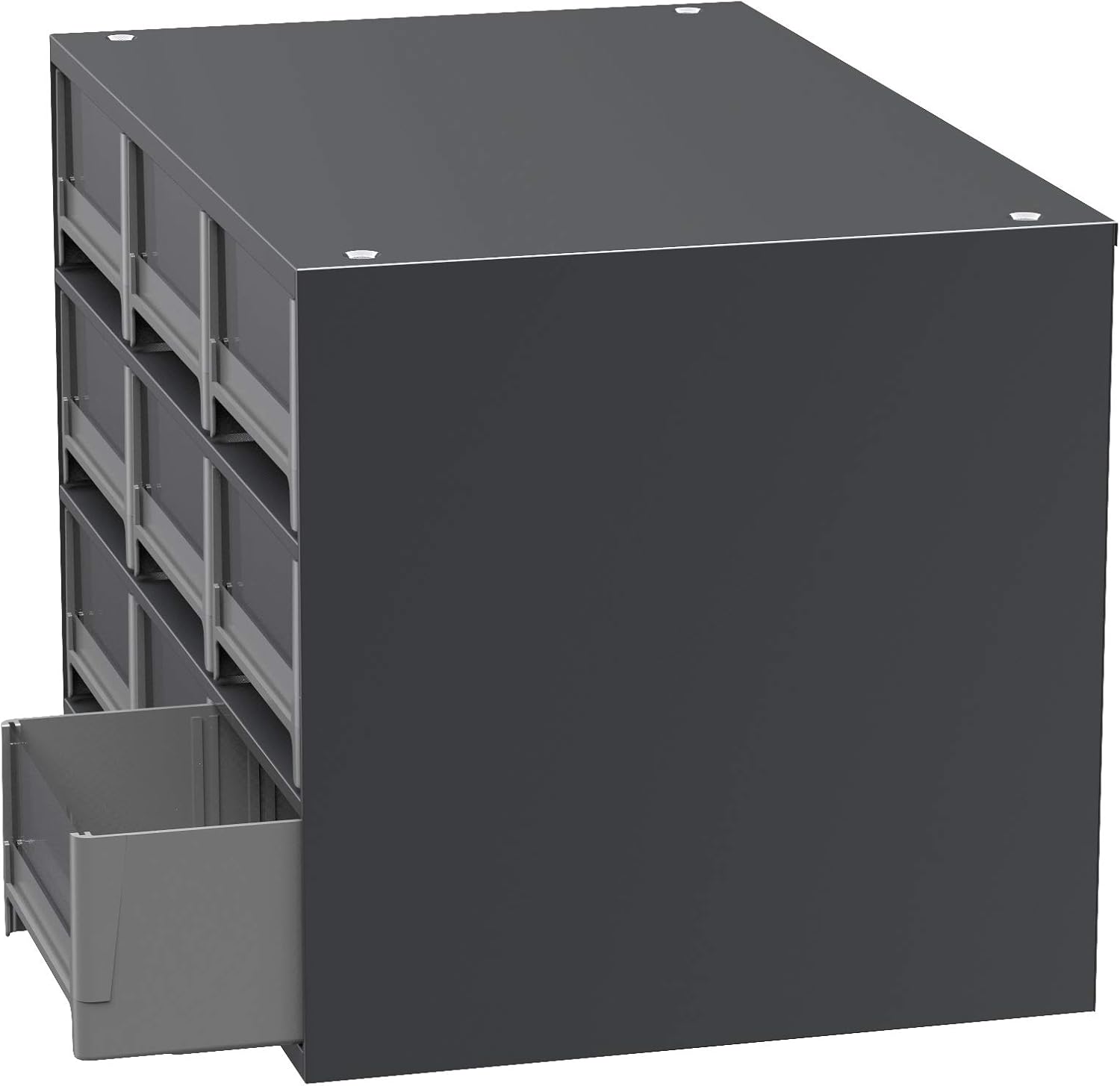 Akro-Mils Steel Garage Storage Cabinet, Small Parts Organizer Metal Cabinet for Hardware, Nails, Screws, Bolts, Nuts, and More, 17' W x 11' D x 11' H, 9-Drawer, Gray Cabinet/Gray Drawers (19909)