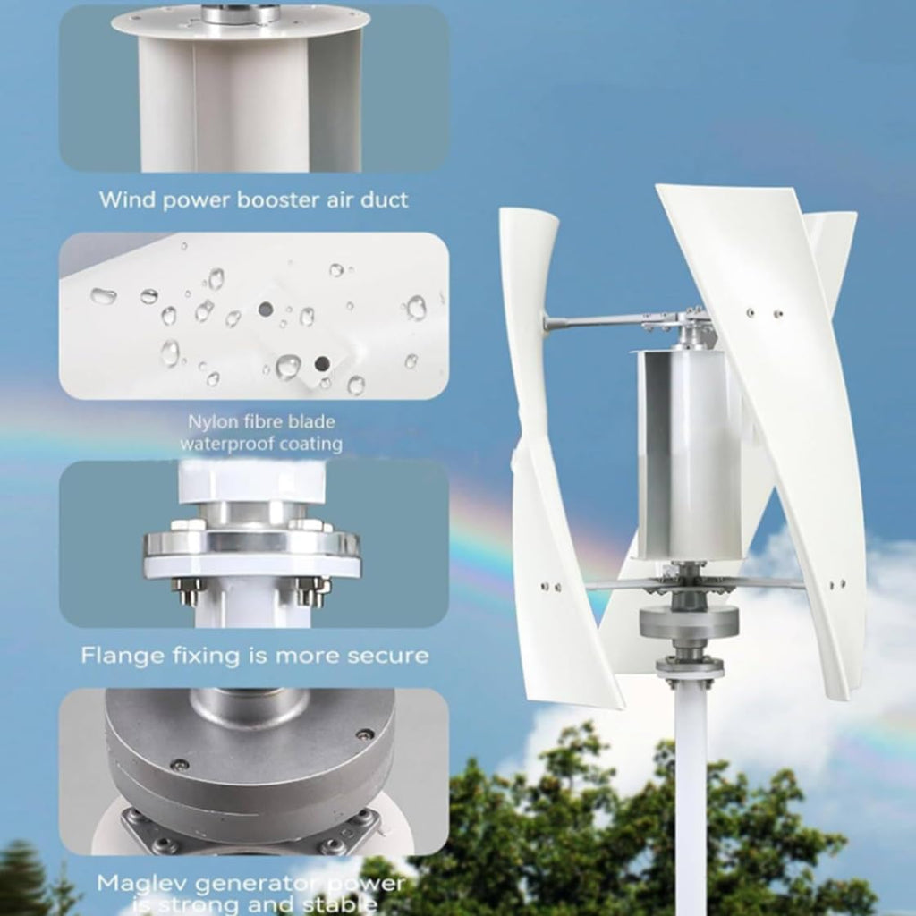 3000W/8000W Vertical Wind Turbine Generator Kit - Efficient Renewable Energy System for Home, Ideal Off-Grid Power Solution, 24V Electricity Production, Eco-Friendly Energy Source