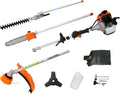 56cc 2-Cycle Gas Multi-Trimmer | 4-in-1 String Trimmer w/Rotatable Pole Saw, Weed Eater Weed Wacker, Brush Cutter & Hedge Trimmer Gas for Lawn, Yard, Garden Care, All-in-one Garden Tool