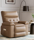 GarveeHome Recliner Chair, 360° Swivel Rocker Recliners with Heat & Massage, Soft Lazy Boy Recliner Chair with 2 Cup Holders and Side Pocket for Living Room Bedrooms and Nurseries (Modern, Tan)
