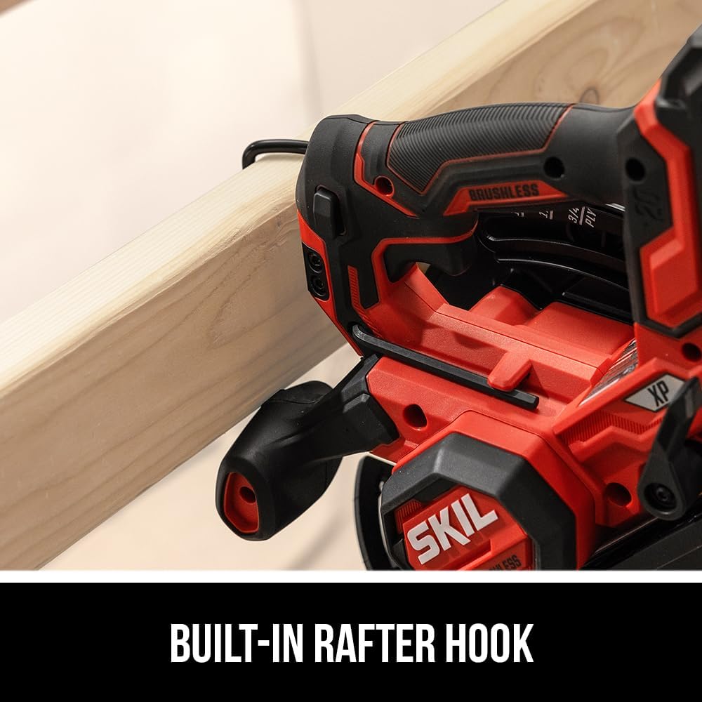 SKIL PWR CORE 20 Brushless 20V 7-1/4' 5300 RPM, Circular Saw Kit Including 4.0Ah Lithium Battery and Quick Charger-CR5440B-10