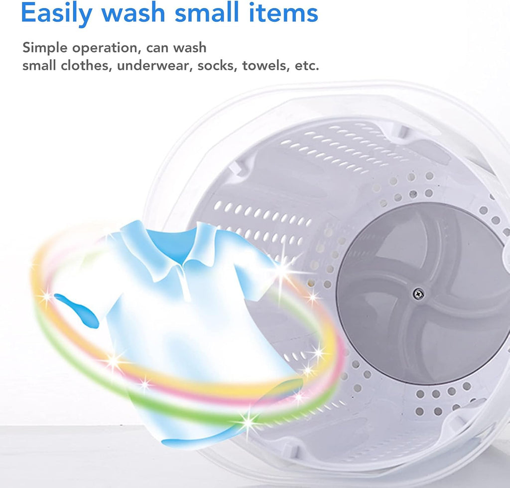 Portable Hand Crank Manual Washing Machine, Non Electric, Nordic Grey, for Dormitory Apartment Camping