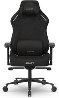 DXRacer Craft XL Video Gaming Chair for Adults, Ergonomic Office Reclining Computer Chair with Magnetic Head Pillow and Lumbar Support, Racing Style Height Adjustable (Woven Fabric, Black)