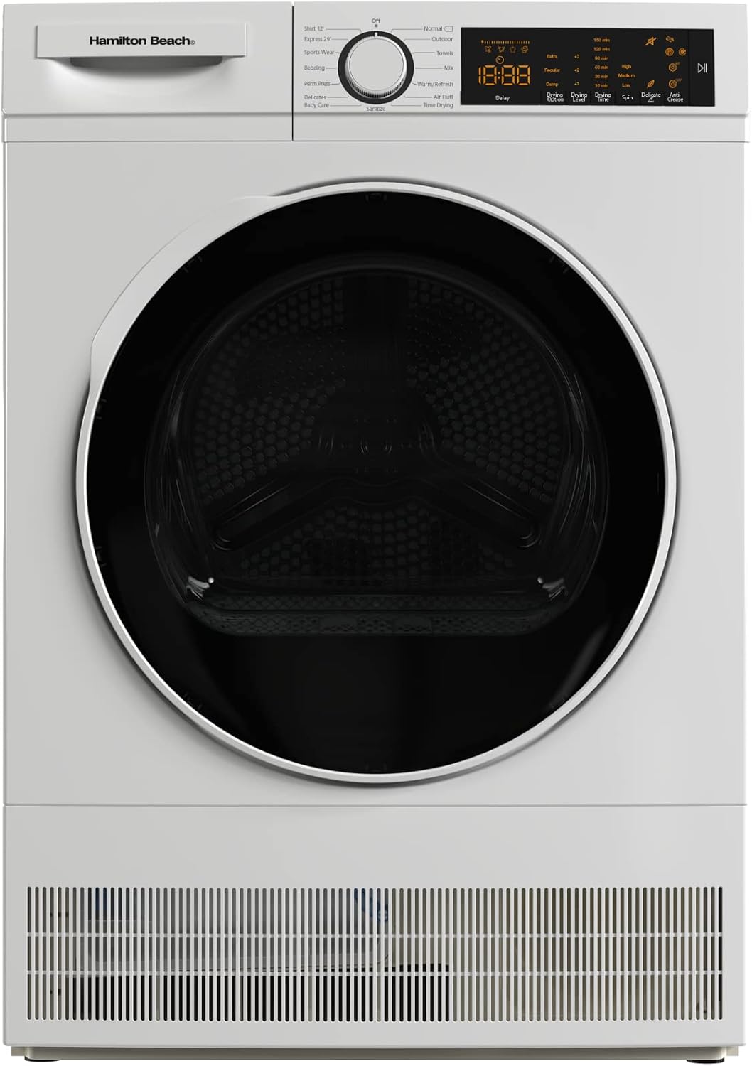 Hamilton Beach Fullsize 2.2 cu ft Front Load Washer and 4 cu ft Dryer Combo - 24' Wide - includes Stacking Kit and Drawer