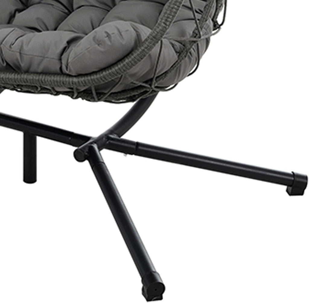 Egg Swing Chair with Stand 2Person Hanging Wicker Hammock Chair for Indoor & Outdoor Relaxation with Strong Load Bearing and Comfortable Cushion