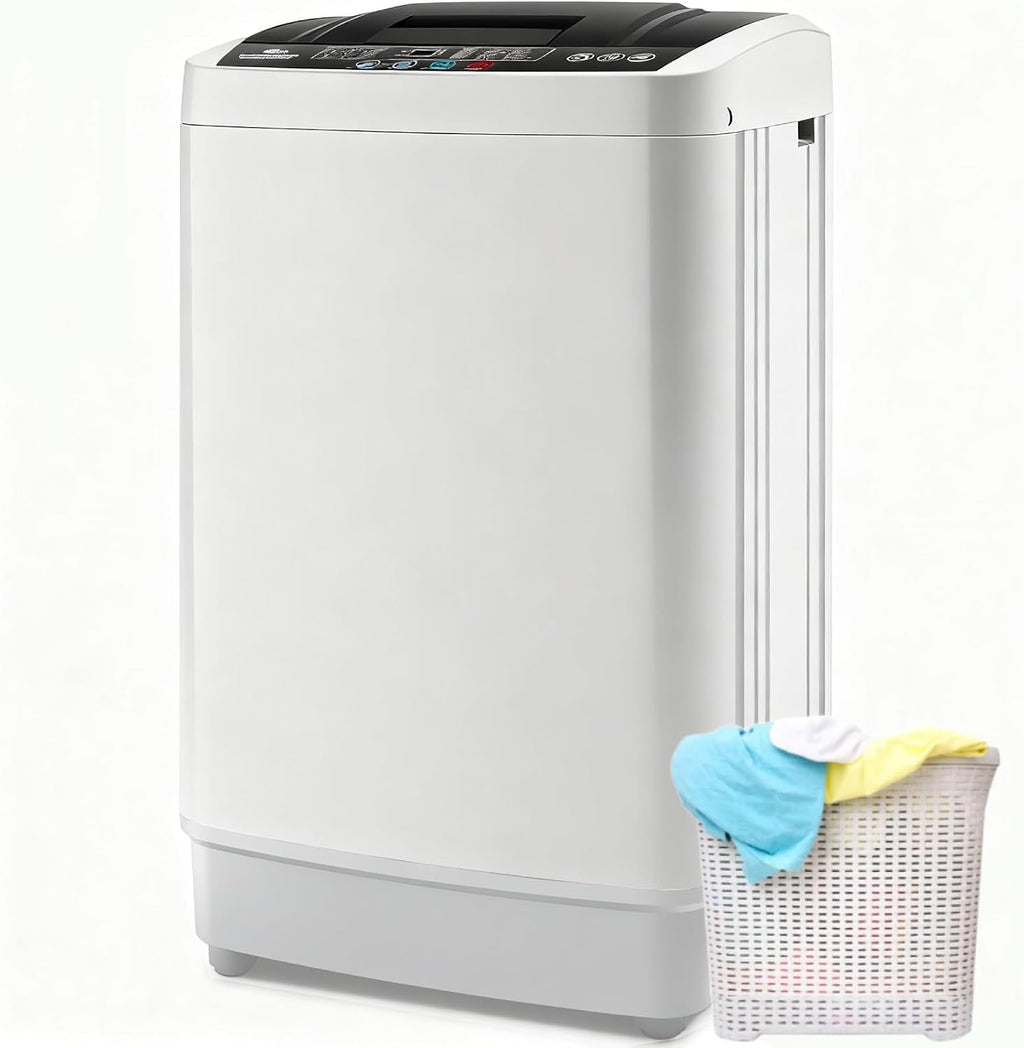 Nictemaw Portable Washing Machine 17.8Lbs Portable Washer with Drain Pump, 2.4 Cu.ft Full Automatic Washer and Dryer Combo, 10 Programs 8 Water Levels, Compact Washer for Apartment, Home, RV