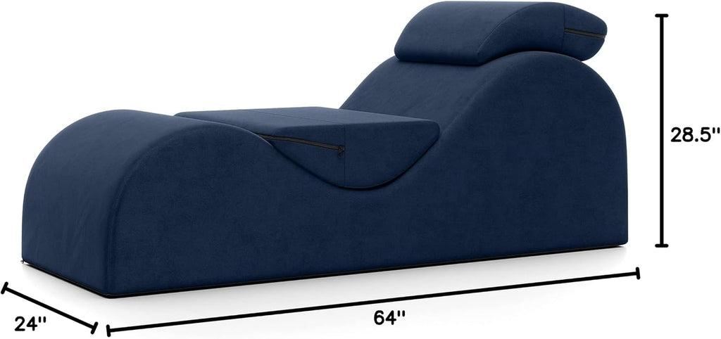 Avana Luvu Lounger - Chaise Lounge Chair for Yoga, Exercise, Massage - High Density Foam - Made in The USA - Dark Blue