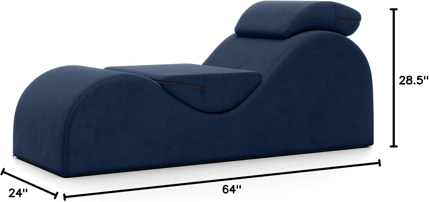 Avana Luvu Lounger - Chaise Lounge Chair for Yoga, Exercise, Massage - High Density Foam - Made in The USA - Dark Blue