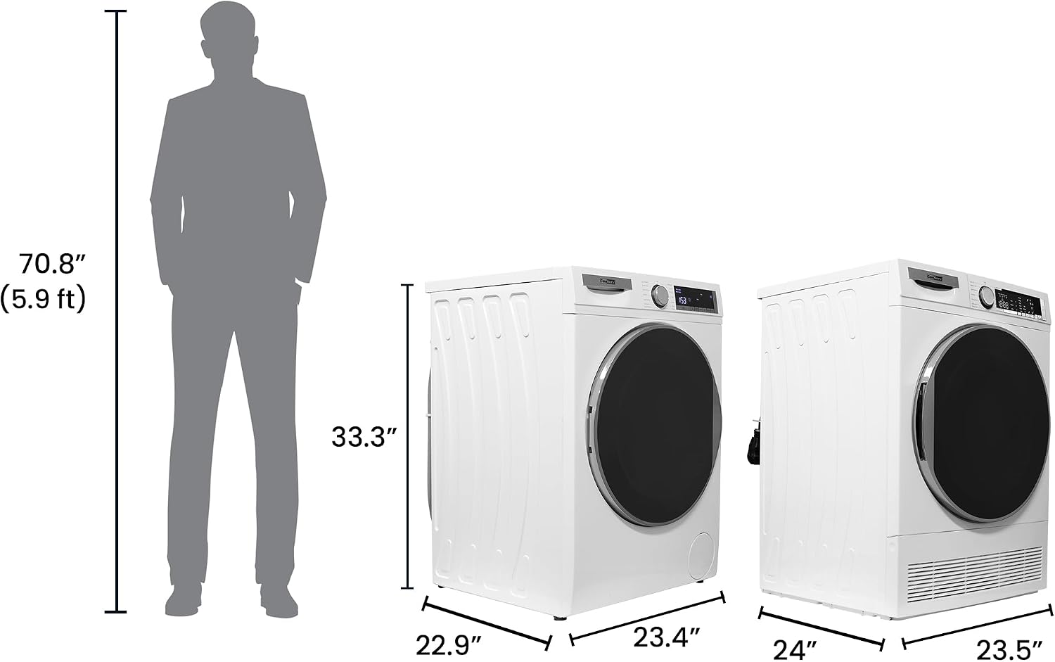 Conserv LUXURY Washer 2.2cf 110V+Condensing Dryer 4cf 220V 2 Year Warranty(White)