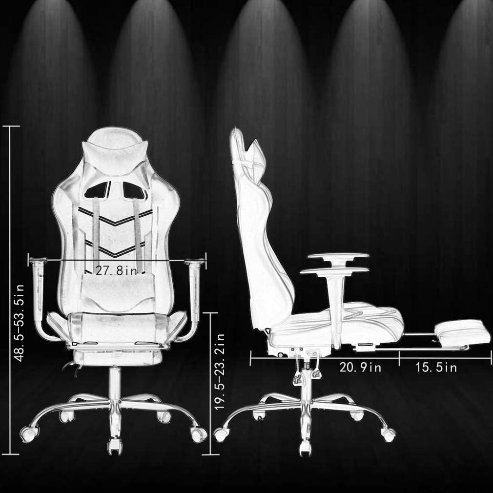 BestOffice | Ergonomic Gaming Chair | Camo | Reclining Computer Chair with Lumbar Support, Headrest Pillow, Adjustable Footrests | 360 Swivel with Heavy Duty Wheels | for Home & Office