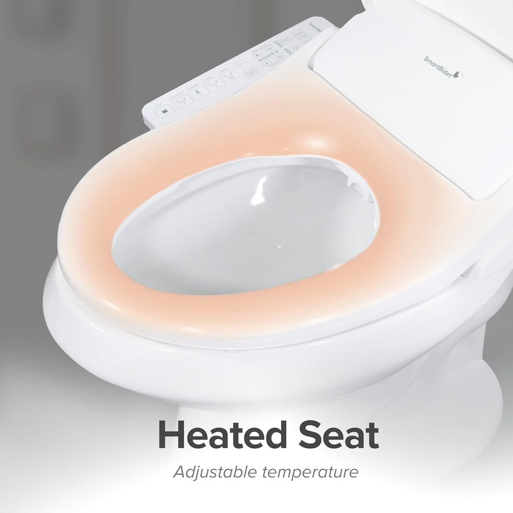 SmartBidet® SB-2600 Electric Smart Bidet™ Seat Unlimited Hot Water - Electronic Heated Toilet Seat with Warm Air Dryer and Temperature Controlled Wash Functions - Elongated