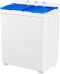 Superday Portable Washing Machine with Longer Hose, 28Lbs Compact Mini Washer and Dryer Combo,Twin Tub Washing Machine Laundry Compact Washer spinner Combo for Apartments RVs and Dorms(Blue)