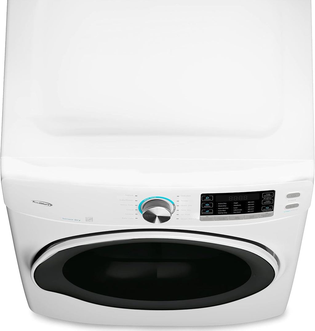 KoolMore Large Capacity Washer + Dryer Bundle - 4.5 Cu. Ft. Front Load Washing Machine [120V] (FLW-5CWH) + 8 Cu. Ft Front Load Dryer [240V] (FLD-8CWH)
