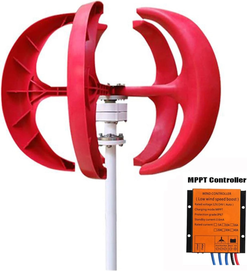 Wind Turbine Generator, 3000W Small Vertical Axis Wind Turbine Generator 3KW 12V 24V 48V with MPPT Low Noise Windmill for Home Farm Wind System,Generator Motor(White with Control,12V)