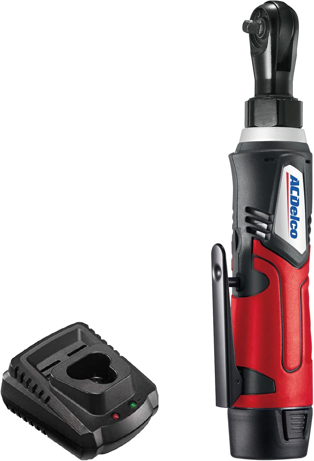 ACDelco G12 Series 12V Li-ion Cordless Rachet & Impact Wrench Combo Tool Kit with 3/8' Drive, LED Lights, Batteries & Chargers