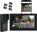 2pin-Wired 2MP HD Indoor 7' WiFi Monitor Smart Home Video Doorbell Intercom System, Remote APP Phone Unlock Video Record Motion Detect 2-Way Talk IR Camera Door Bell 1x doorbell + 1x 7in Monitor