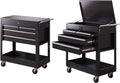4 Drawer Tool Cart on Wheels - Drawer Rolling Cart with Locking Drawers, Heavy Duty Metal, 4 Tiers Shelves, Tool Storage Organizer.