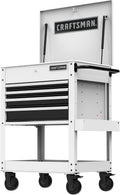 CRAFTSMAN Rolling Tool Chest with Drawers, Tool Box with Wheels and 4 Drawers, Power Outlets and USB, Protective Liner, Steel Utility Cart Storage Cabinet, Supports up to 700 lbs, White (CMST98276WW)