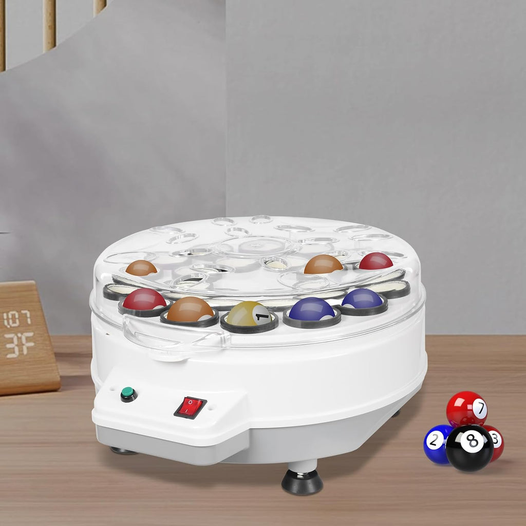 110V Automatic Pool Balls Cleaner, Electric Pool Ball Cleaning Machine Billiards Ball Polishing Washing Machine Billiard Ball Cleaner and Polisher for 22 Billiard and Snooker Balls
