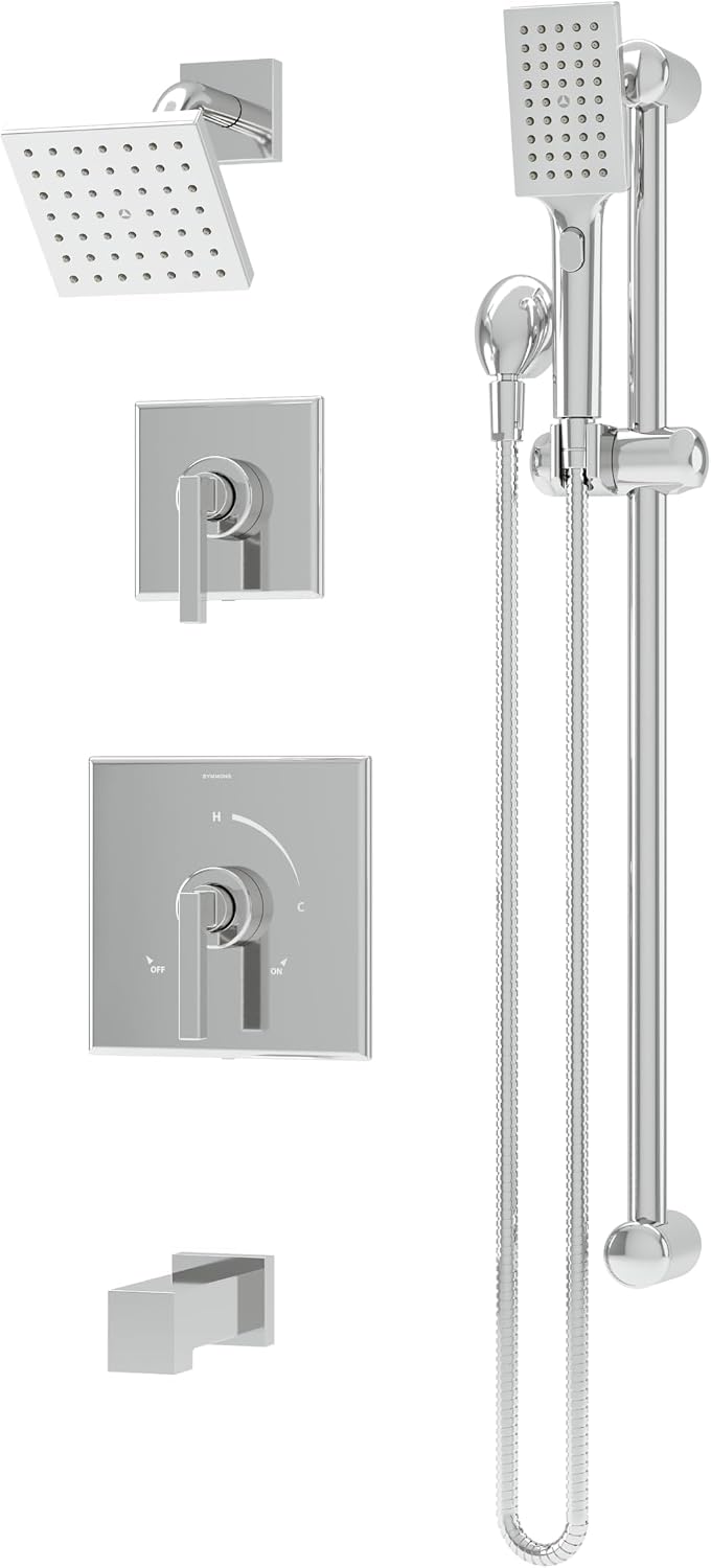 Symmons Duro HydroMersion Double Handle Shower Trim Kit with Hand Spray and Tub Spout