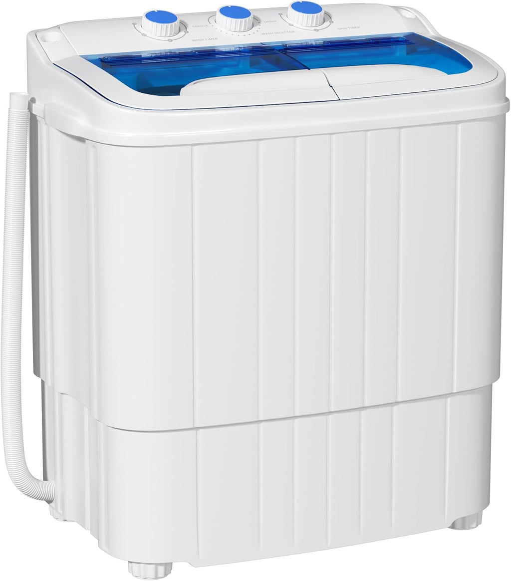 INTERGREAT Portable Washer and Dryer, 16 lbs Mini Small Washing Machine Combo with Spin Dryer, Compact Twin Tub Laundry Washer Machine for Apartments, Dorm, Rv, Camping, Blue