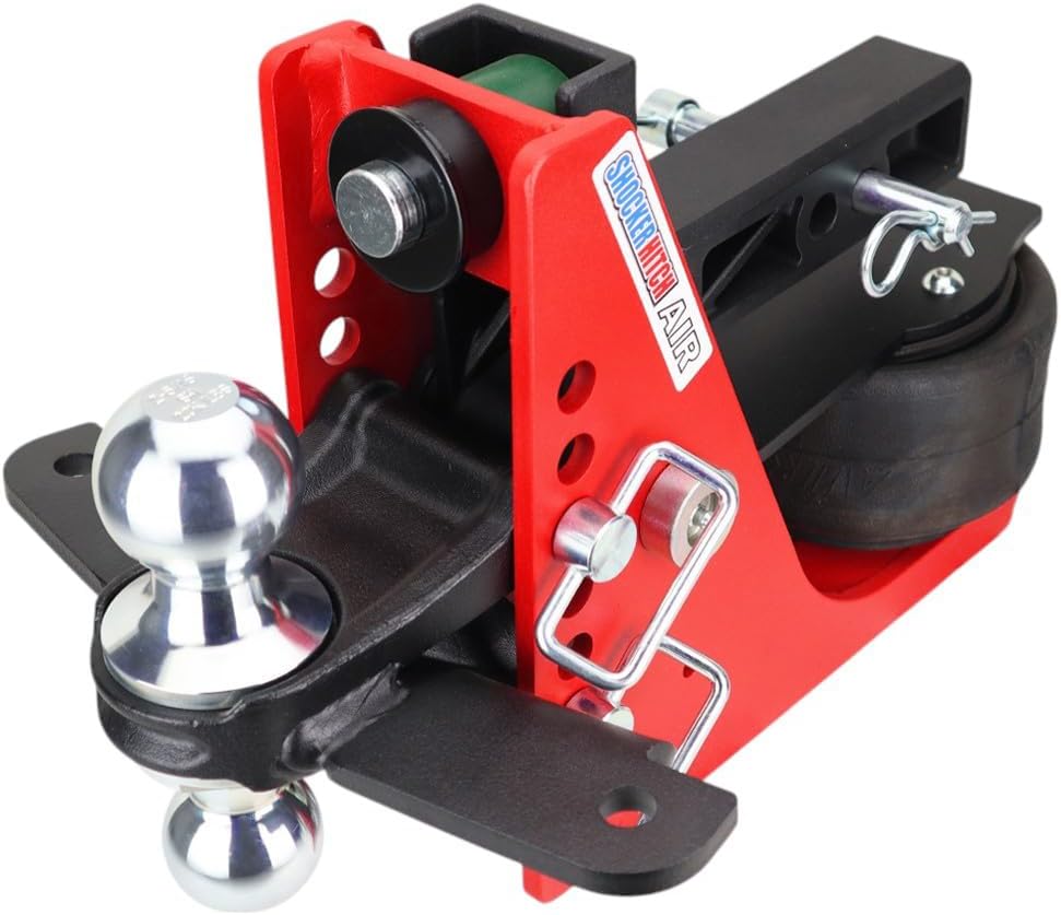 Shocker Air Hitch Sway Control Towing Kit - Fits 2' Hitch - Chrome Combo 2' & 2-5/16' Balls - 2 Sway Bar Kits - 14,000 lbs