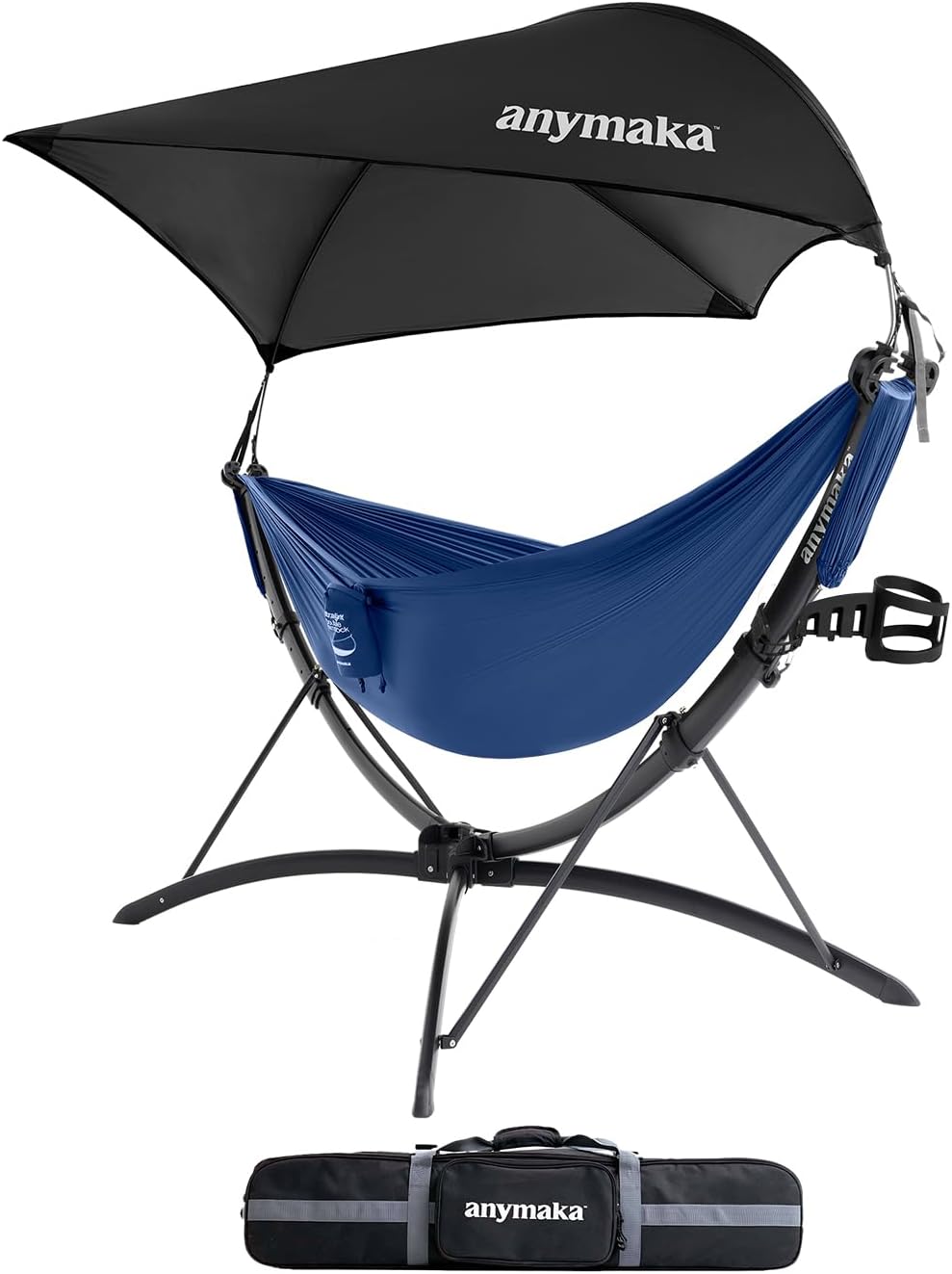 anymaka Set Up in 3 Seconds Adjustable Portable Aluminum Alloy Hammock Stand for Outside with Chair Mode & Lounge Mode up to 105''