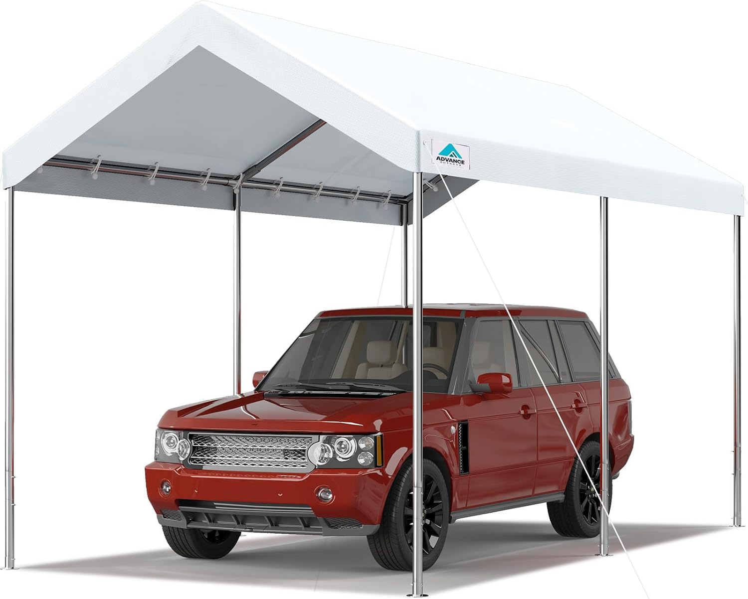 ADVANCE OUTDOOR 10x15 ft Heavy Duty Carport Potable Car Canopy Garage Party Tent Boat Shelter, Adjustable Height from 9.5 ft to 11 ft, White