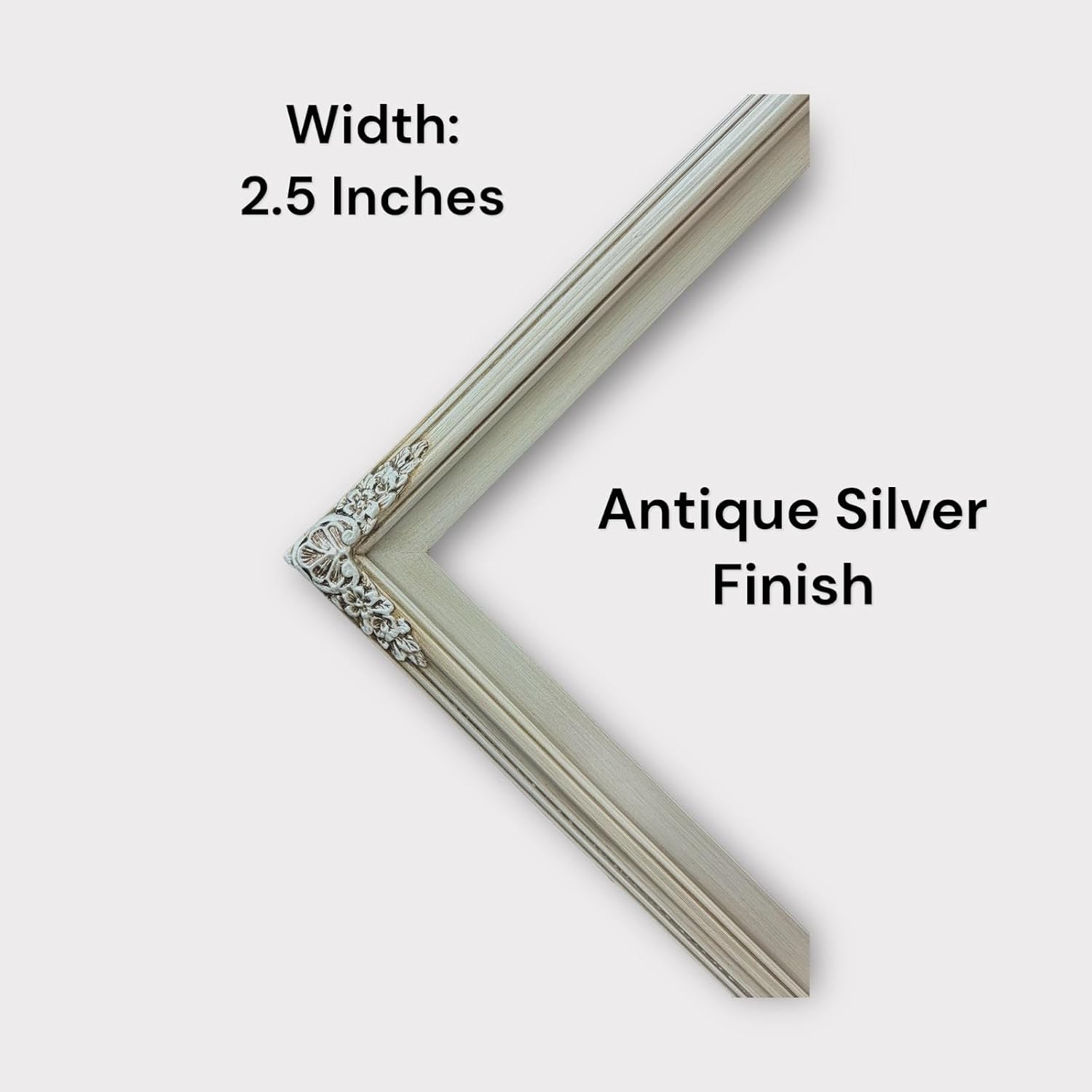 32, 43, 50 & 55 Inch Handmade wood ornate TV Frame for Samsung The Frame TV. ANTIQUE SILVER FINISH (not for use with other models) (2021-2024 models) (43 INCH)