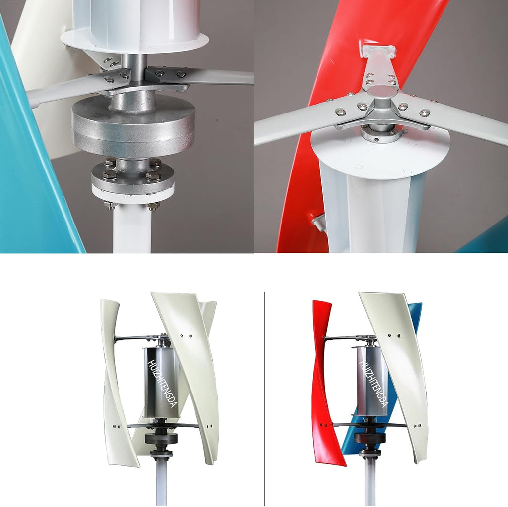 12V 24V 48V Small Vertical Axis Wind Turbine Generator with MPPT Low Noise Windmill for Farm,3 Blades Vertical Levitation Upright Wind Generator(3000W)