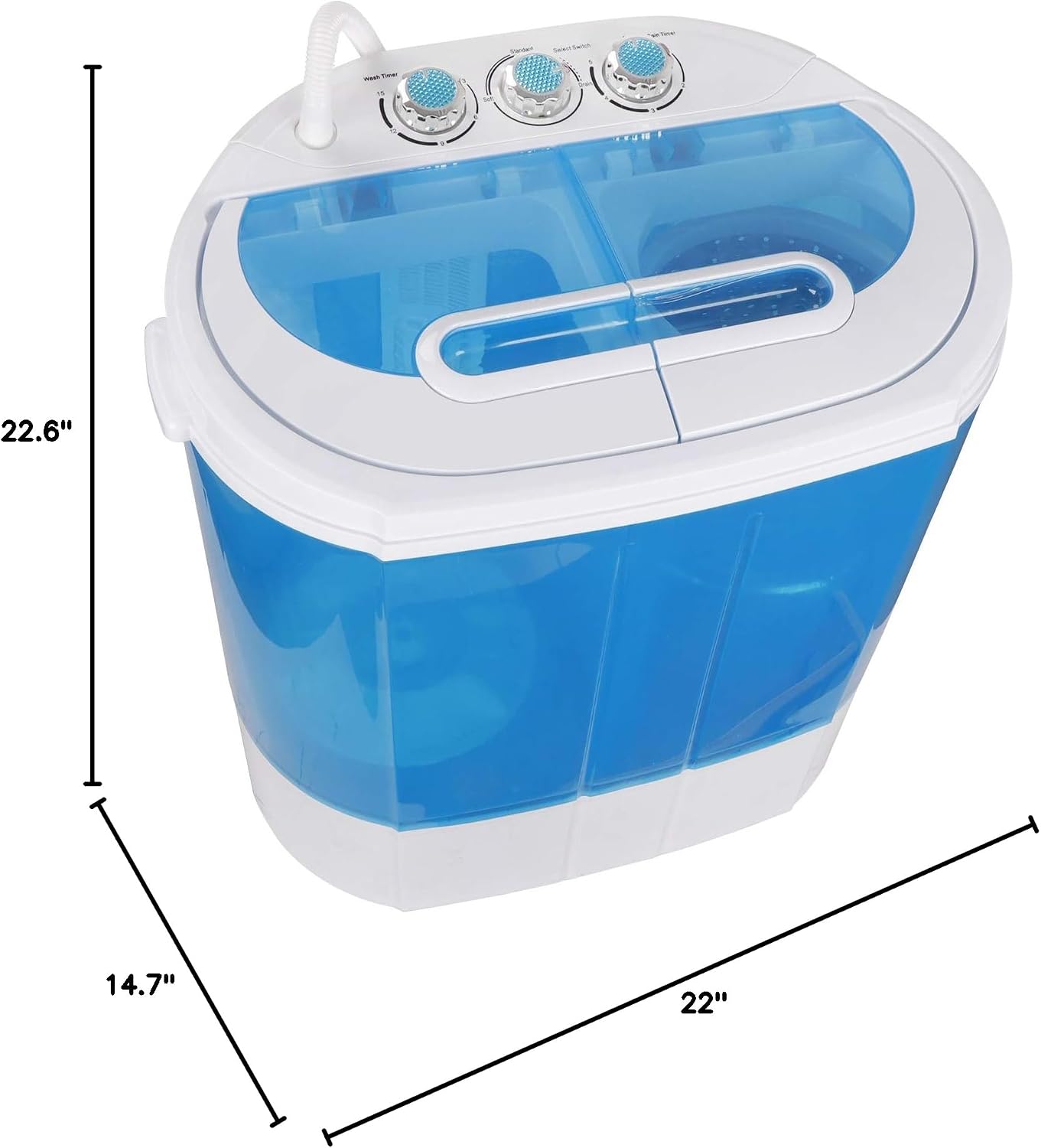 ZENY Portable Clothes Washing Machine Mini Twin Tub Small Laundry Washer Aparment Spin Dryer 9.9lbs Capacity Lightweight for Dormitory, RV blue