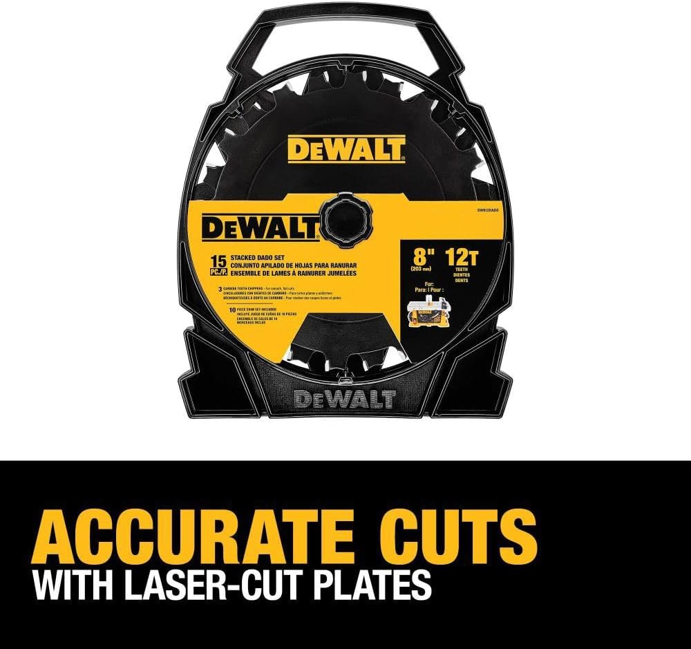 DEWALT Stacked Dado Saw Blade 8 Inch 12 Tooth (DW812DADO)