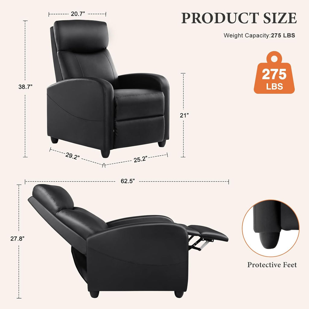 Sweetcrispy Massage Recliner Chair for Adults, Adjustable Home Theater Seating with Lumbar Support for Living Room, Modern Fabric Reclining, Grey