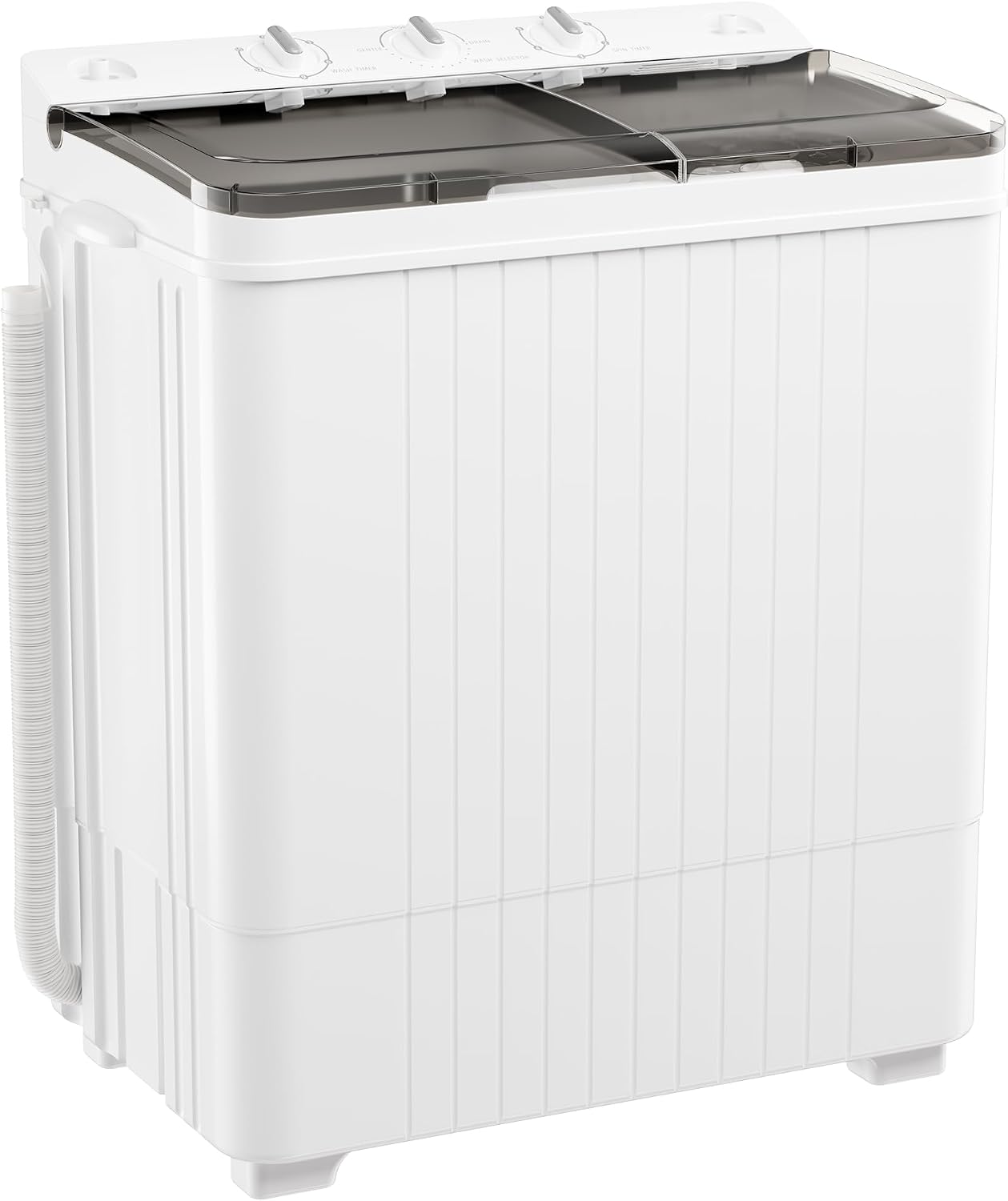 Superday Portable Washing Machine with Longer Hose, 28 Lbs Compact Mini Washer and Dryer Combo,Twin Tub Washing Machine Laundry Compact Washer spinner Combo for Apartments RVs and Dorms(Grey)