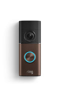 Ring Wired Doorbell Plus (newest model), Home or business security, Retinal 2K with wide-angle video, 4x Enhanced Zoom, and Low-Light Sight, Polished Mocha