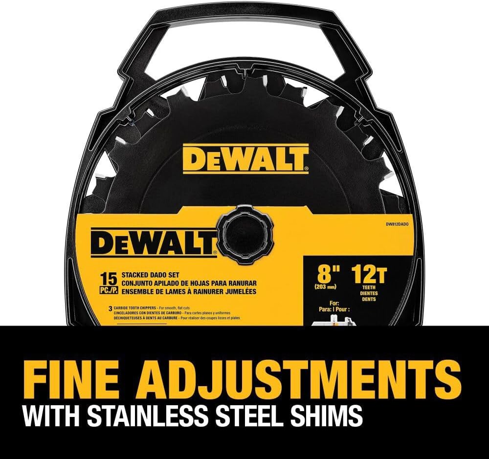 DEWALT Stacked Dado Saw Blade 8 Inch 12 Tooth (DW812DADO)