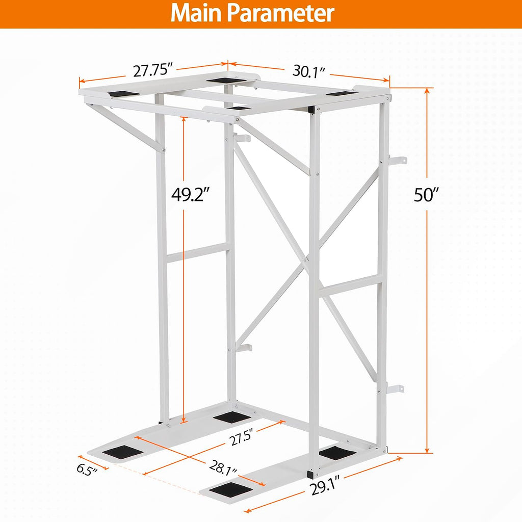 Universal Washer Dryer Stacking Rack Stand Heavy-Duty Carbon Steel, Premium Washer Dryer Stand Compatible with Most Brands and Models