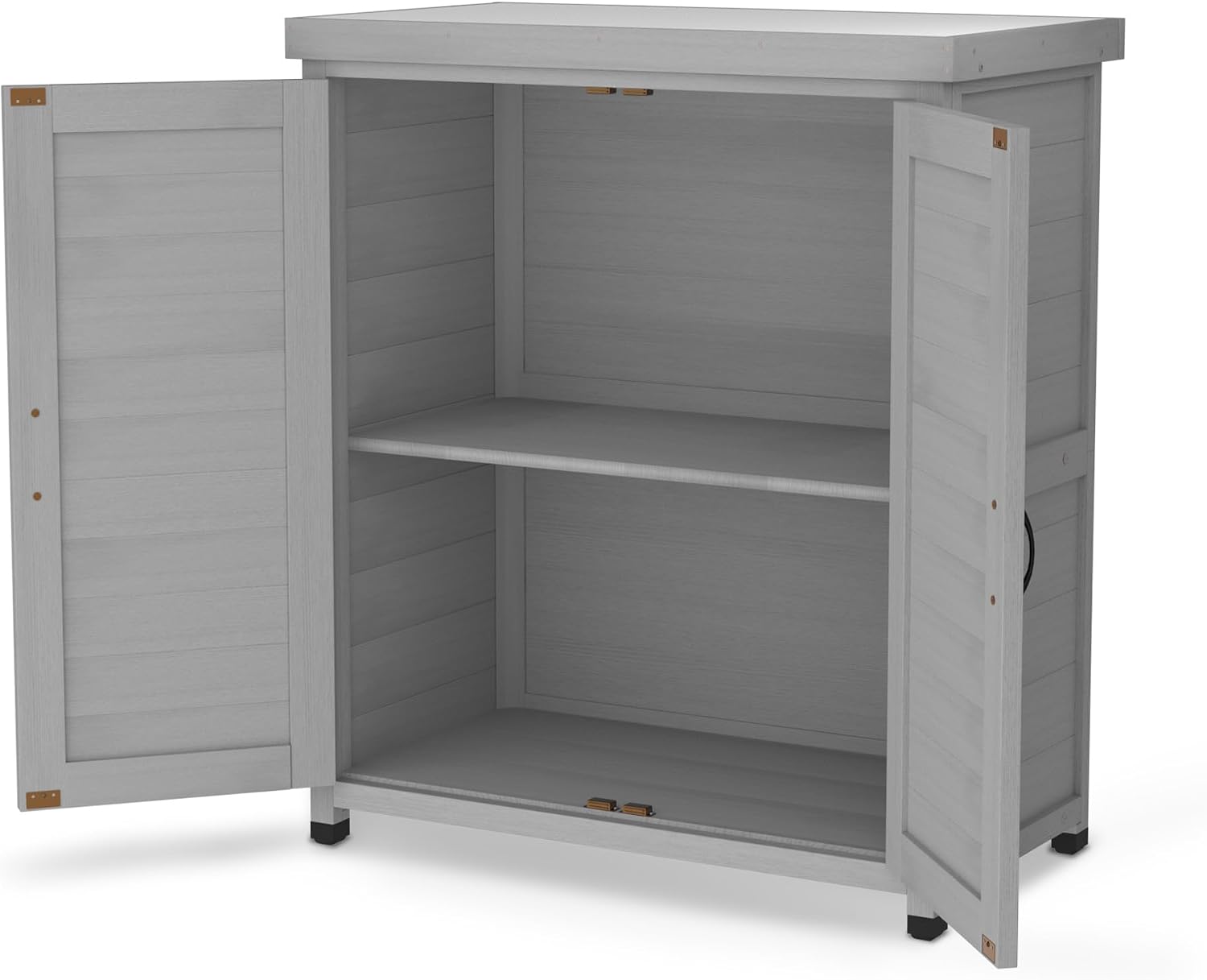 Outdoor Storage Shed Waterproof, Potting Shed with Storage Cabinet and Metal Table Top for Backyard Garden Patio,Outdoor Work Station Table
