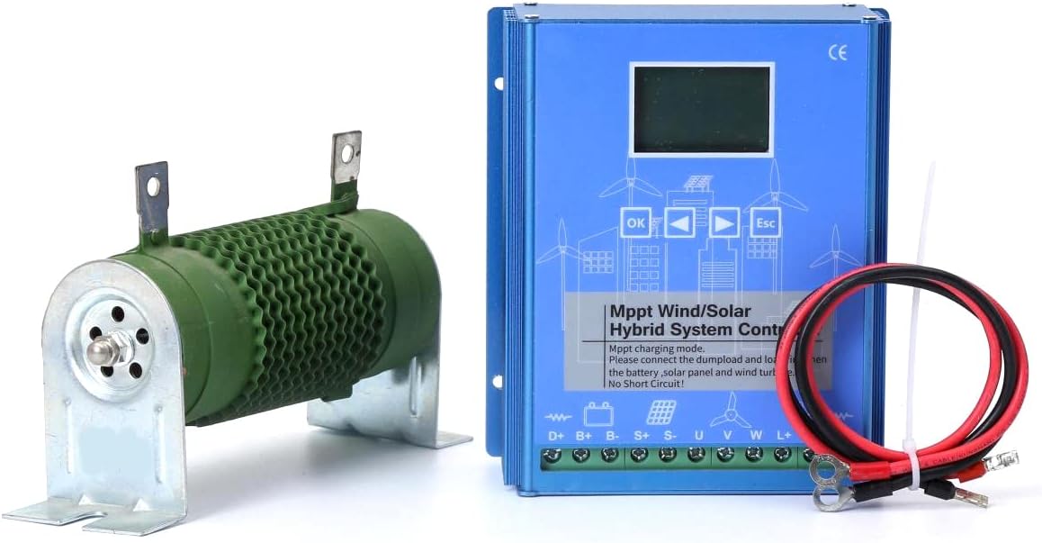 3000W 12V 24V 48V MPPT Wind Solar Hybrid Controller, Wind Turbine Generator Regulator for Wind Turbine Generator Windmill Alternator Battery