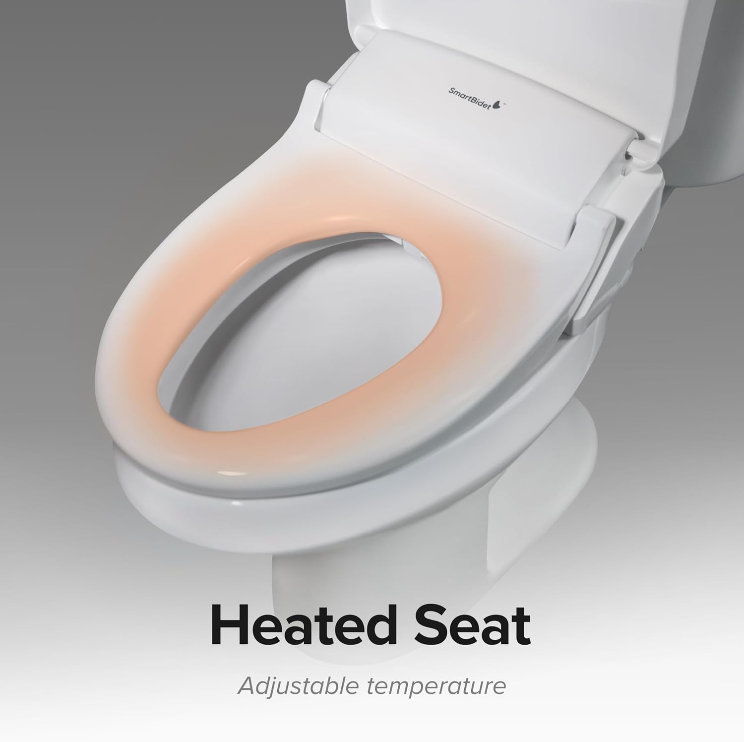 SmartBidet® SB-1200 Luxury Advanced Electric Smart Bidet Round White Toilet Seat with Remote control, Endless Warm Water with LED Night Light, Slim Profile