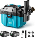 Seesii Cordless Shop Vac Wet and Dry, 2.6 Gallon Small Shop Vac with Accessory Storage Holder, 2 x 4.0Ah Batteries, 3-in-1 Wet Dry Vacuum with HEPA Filter, Strap, Ideal for Garage, Car, Workshop