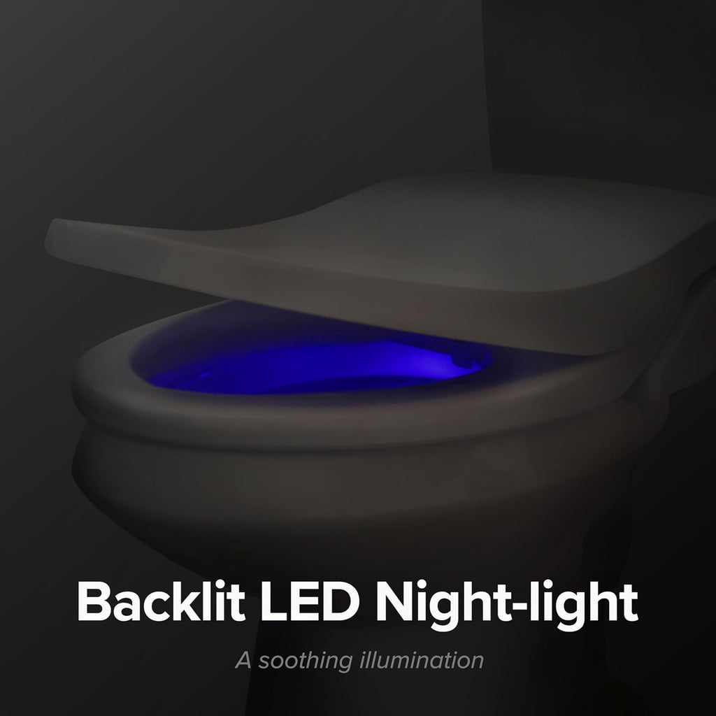 SmartBidet® SB-1200 Luxury Advanced Electric Smart Bidet Round White Toilet Seat with Remote control, Endless Warm Water with LED Night Light, Slim Profile