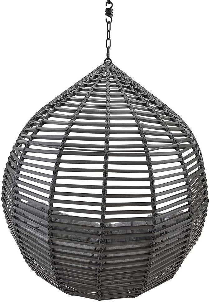 Modway EEI-3637-GRY-GRY Garner Teardrop Outdoor Patio Swing Chair Without Stand, Gray Gray, 28.5 x 41 x 125.5