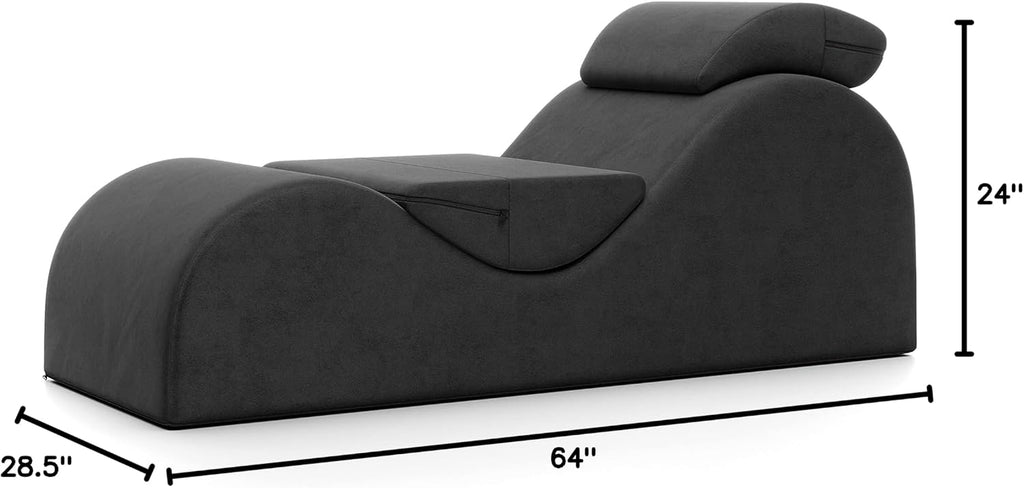 Avana Luvu Lounger - Chaise Lounge Chair for Yoga, Exercise, Massage - High Density Foam - Made in The USA - Black