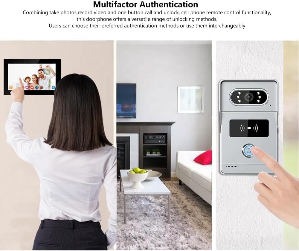 Intercoms Wireless for Home, Video intercom System for Home,1080P doorbell Camera, Smart Video Doorbell with 10-inch Monitor, Video Intercom Two-Way Audio, Tuya App, Night Vision (Silvery)