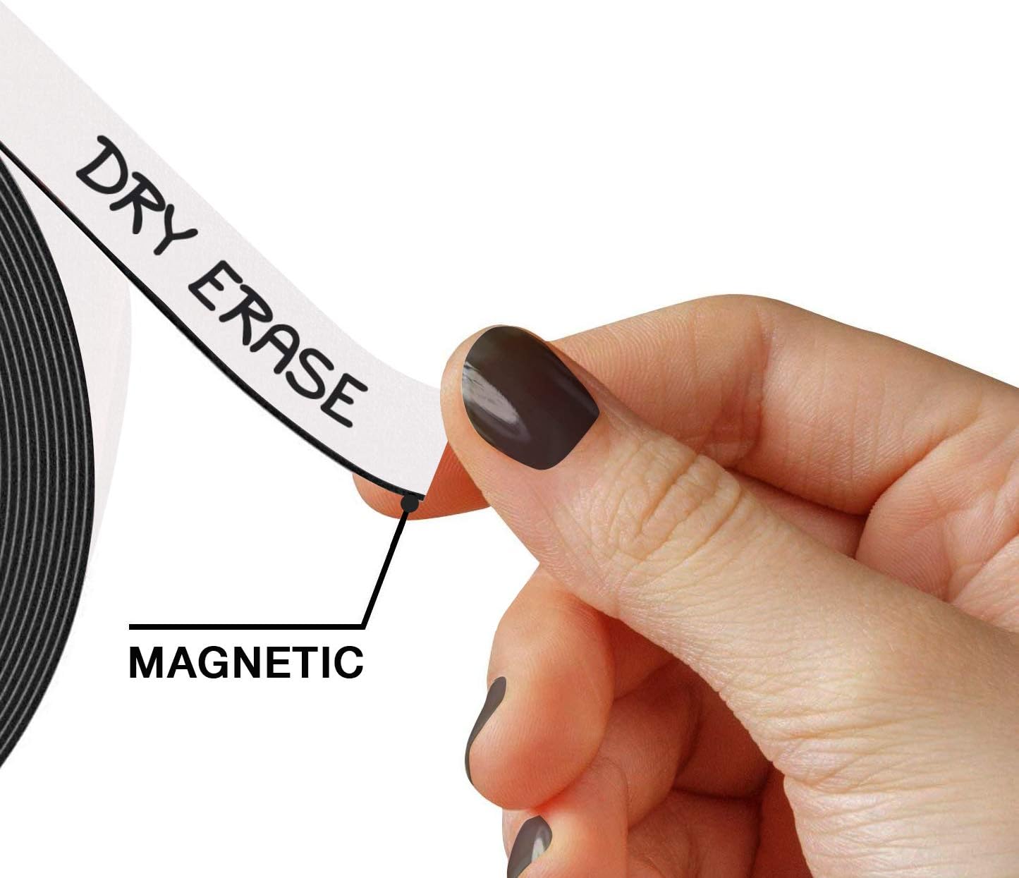 Dry Erase Magnetic Strips - Roll of Writable Whiteboard Magnets - Writable Flexible Magnet - Name Plates - Magnetic Labels- Dry Erase Name Tags - (4 Inch x 200 Feet)