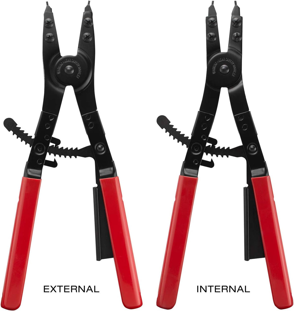 Neiko 02130A Heavy Duty 16' Snap Ring Plier Set, 2 Piece, External and Internal Pliers, Straight, 45°, 90° Tips