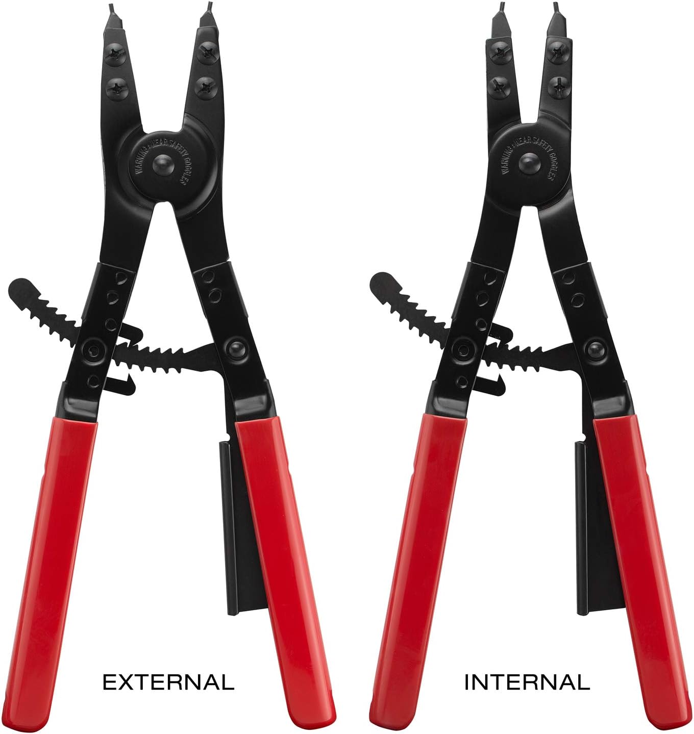 Neiko 02130A Heavy Duty 16' Snap Ring Plier Set, 2 Piece, External and Internal Pliers, Straight, 45°, 90° Tips