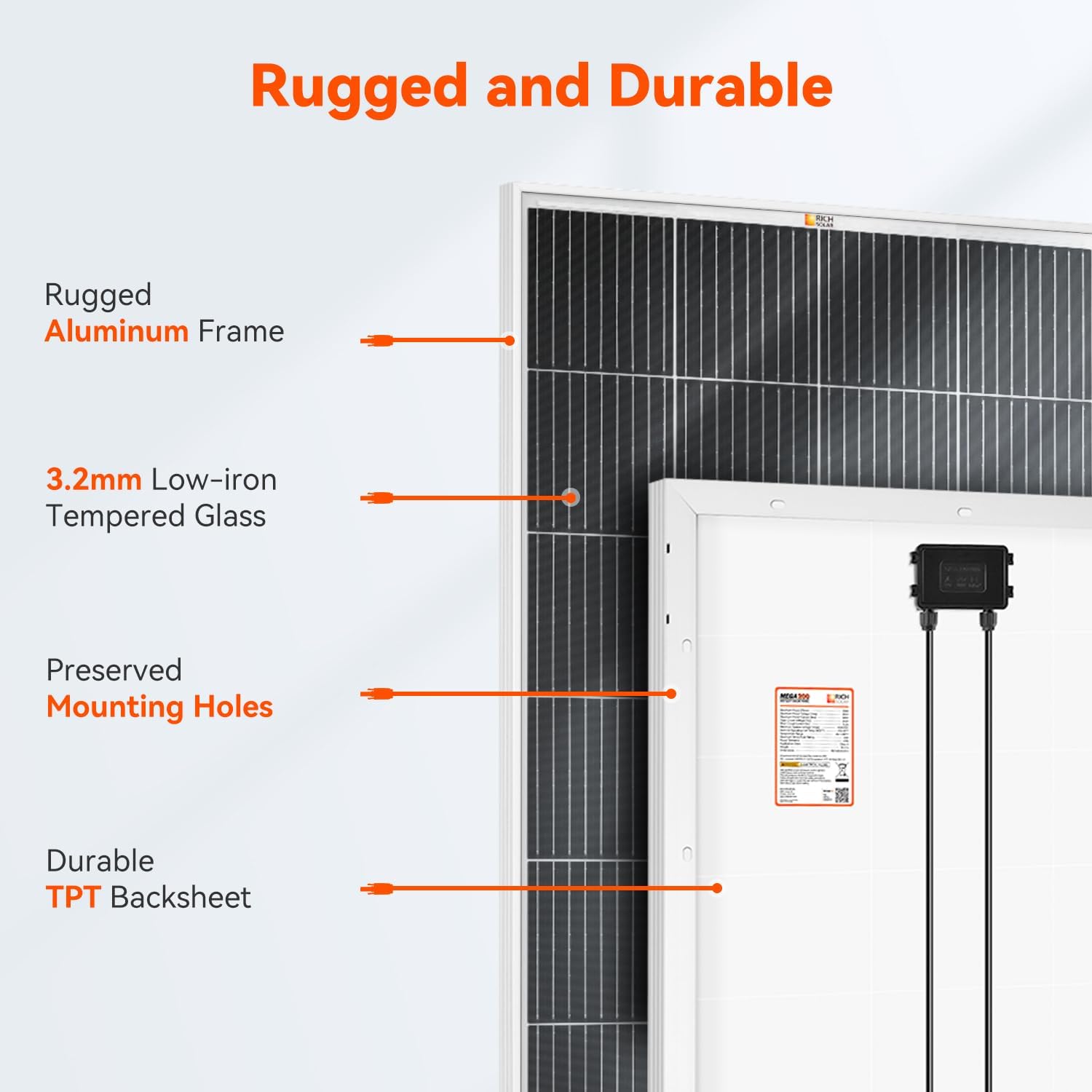 RICH SOLAR 600 Watt Premium Solar Kit - 3 Pack of 200W Panel, 40A MPPT Charge Controller, Bluetooth Module Fuse, Mounting Z Brackets, Adaptor Kit, Tray Cables Set, Off-Grid 12V Solar Power System